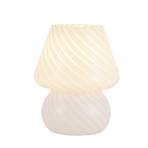 Lindby table lamp Andriana, white, glass, Ø 15 cm