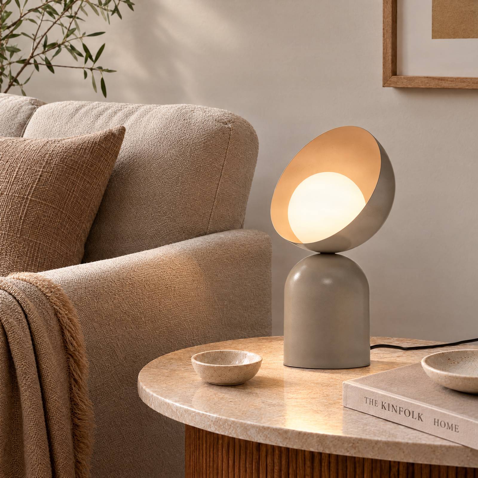 EMIBIG LIGHTING Tafellamp Boto LN1, grijs, staal/glas, hoogte 31 cm, G9
