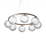 Miira 8 Circular ljuskrona, brons/klar, Ø 100 cm - Nuura