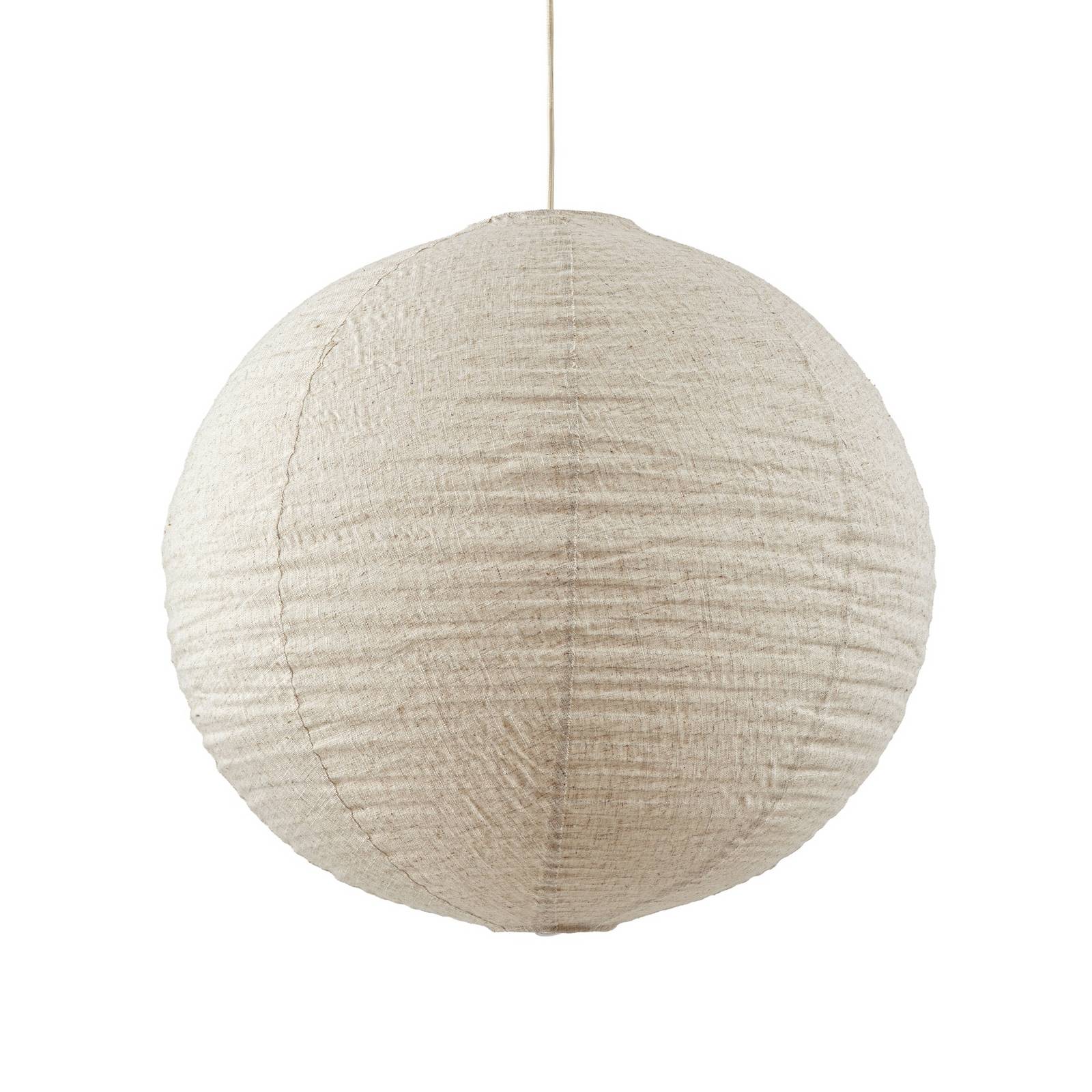 Żyrandol Lindby „Autumn”, beżowa, Ø 60 cm, len, kula