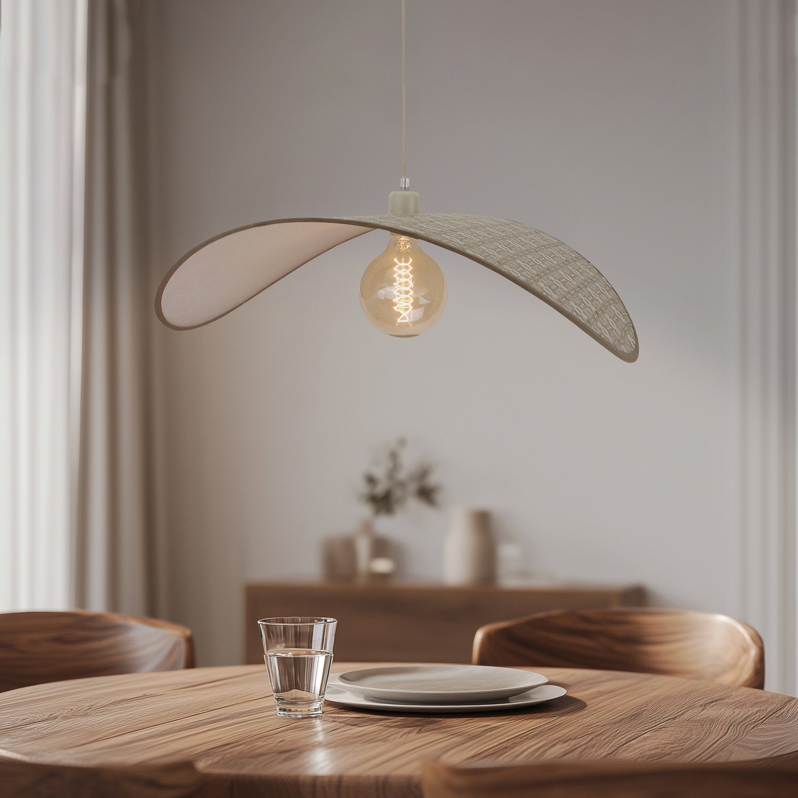 Lindby Tulio viseća lampa, sivi uzorak, tkanina, Ø 50 cm Lindby Tulio viseća lampa, sivi uzorak, tkanina, Ø 50 cm