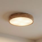 Lindby plafonnier Tanju, Ø 50 cm, 4 lampes, bois de chêne, E27