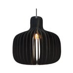 Candeeiro suspenso Hazo, Ø 43 cm, preto, madeira