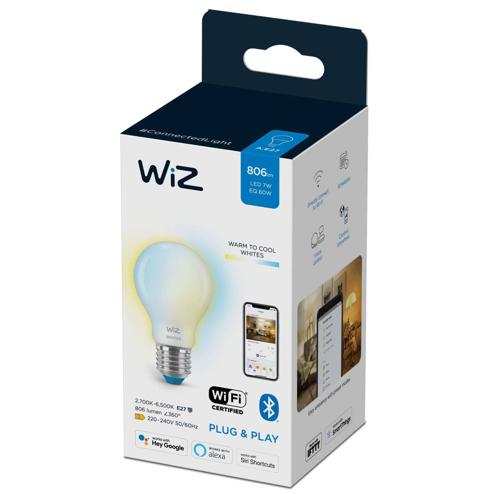 WiZ A60 ampoule LED Wi-Fi E27 7W CCT