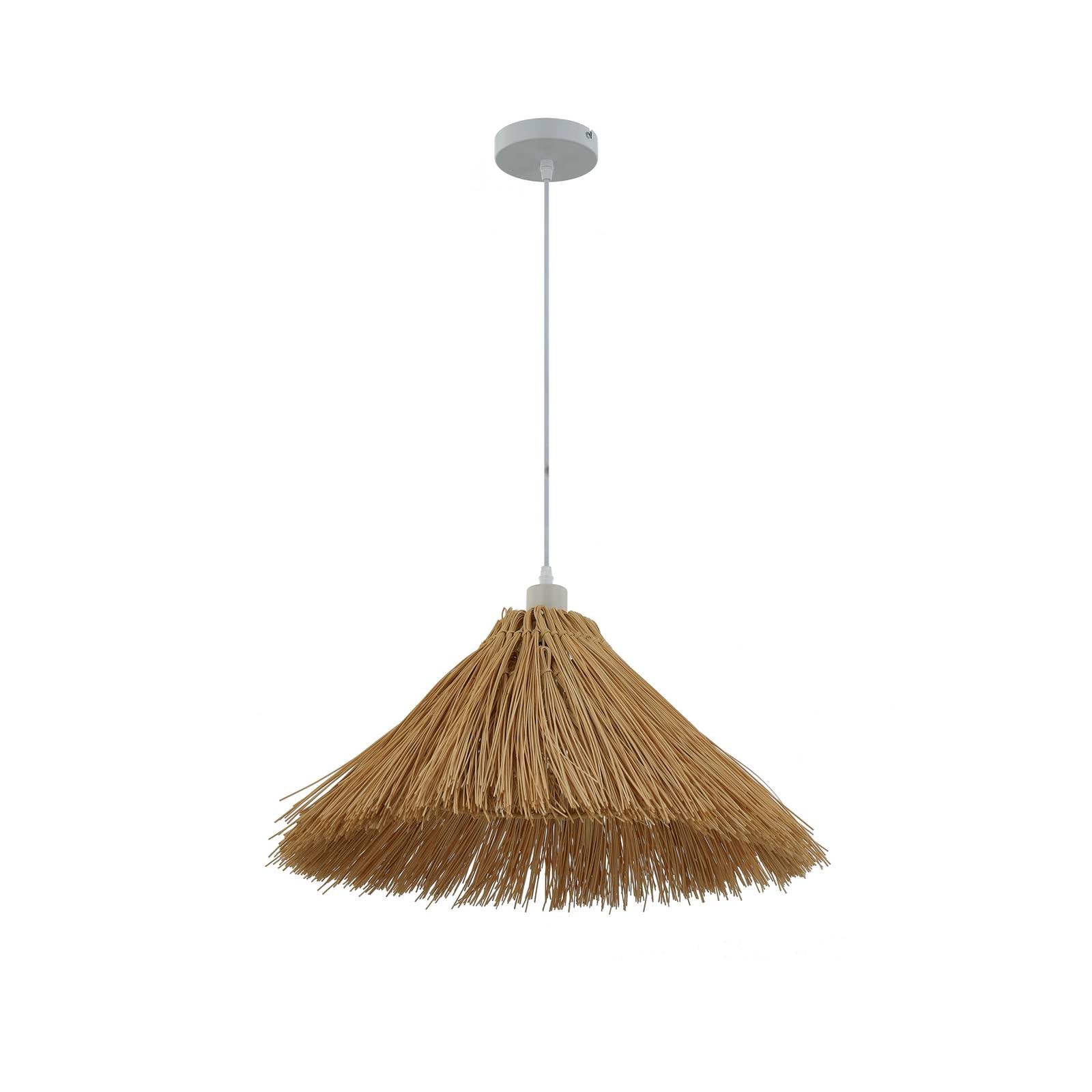 Lindby Hängeleuchte Borys, Ø 55 cm, Seegras, E27