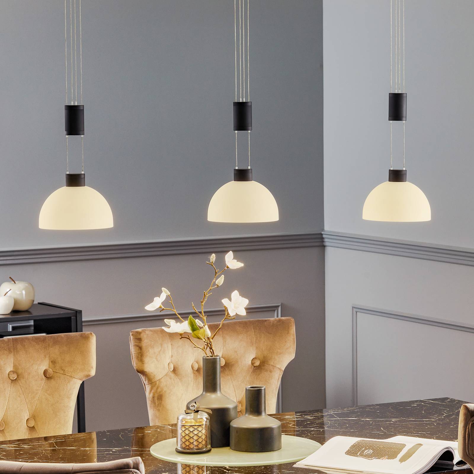 Rothfels Laurena LED-hänglampa 3 lampor svart