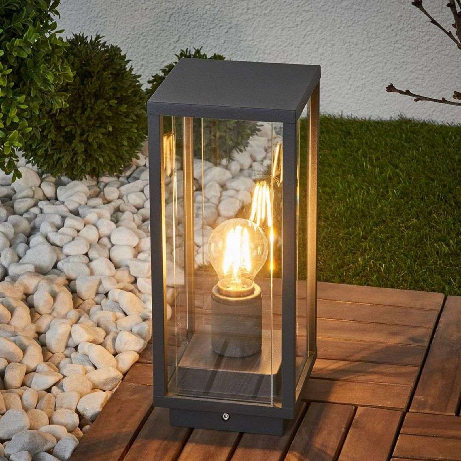 Annalea Lampă de Grădină de Exterior H35 Dark Grey/Clear - Lucande