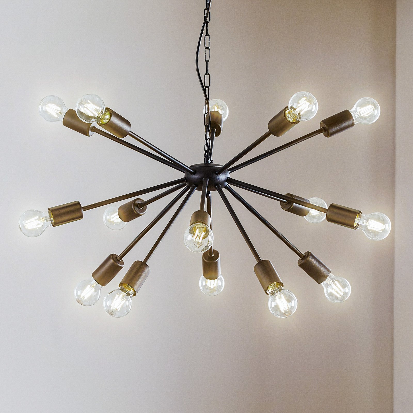 Euluna Lampă suspendată Rod Black XV negru 15 flăcări - Camera de zi / sufragerie - Modern - Metal