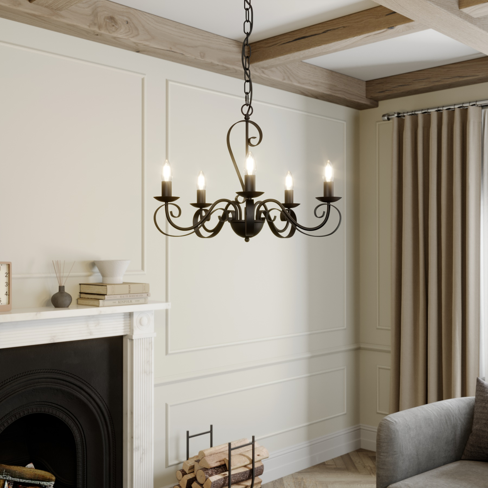 Shervan Żyrandol Antique Brown - Lindby