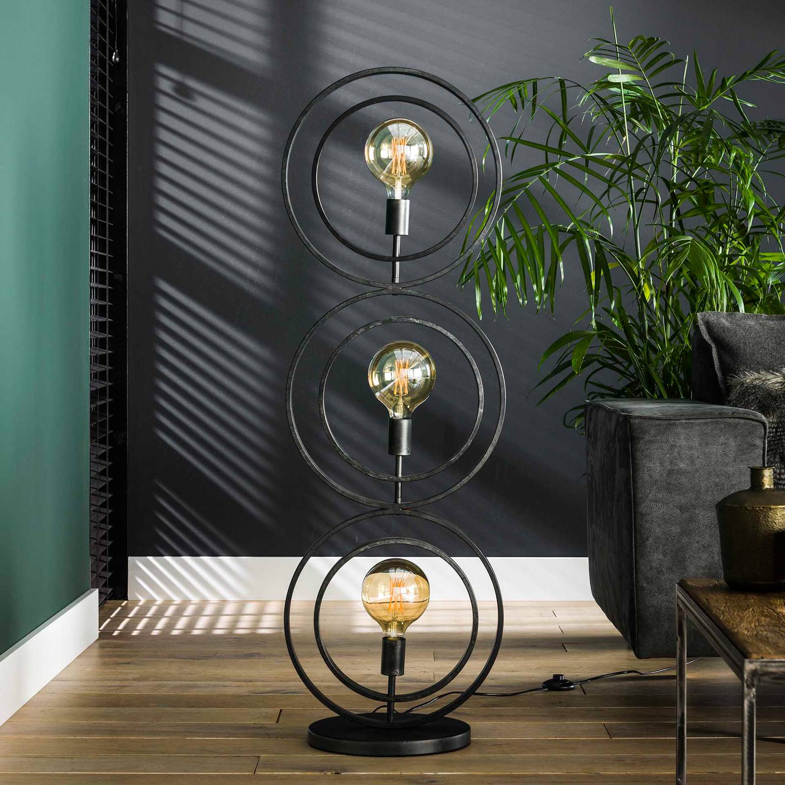 Zijlstra Vloerlamp Ringelbach, antraciet, 3-lamps