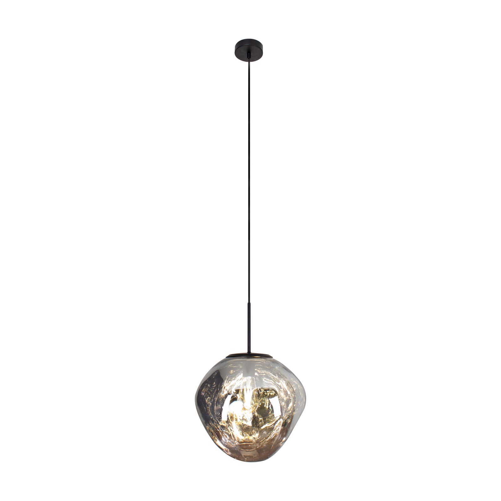 Canopus pendant light, silver-coloured, Ø 36 cm, glass, E27