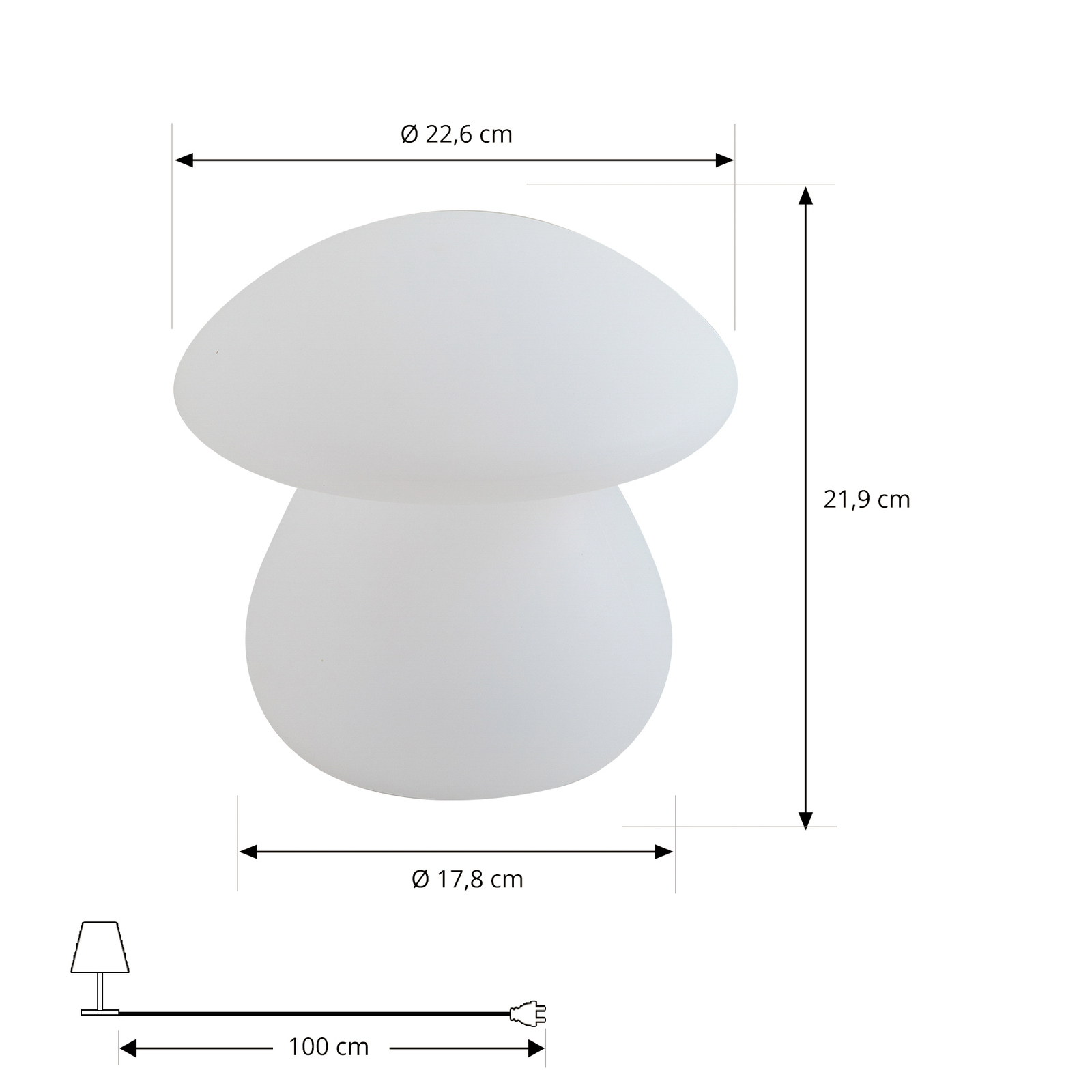 Lindby LED-es újratölthető kültéri asztali lámpa Vernate, RGBW, fehér,