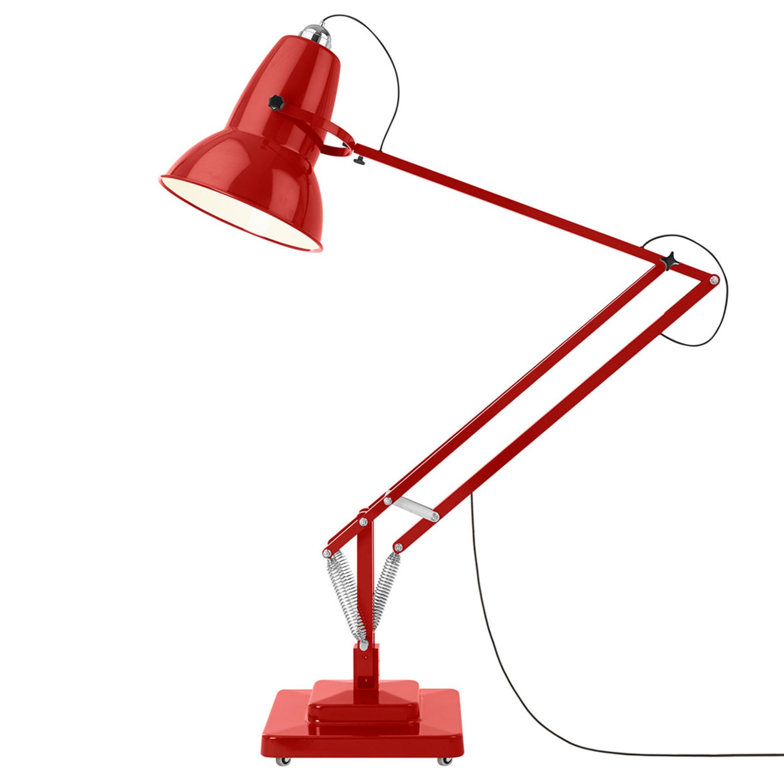 red anglepoise desk lamp