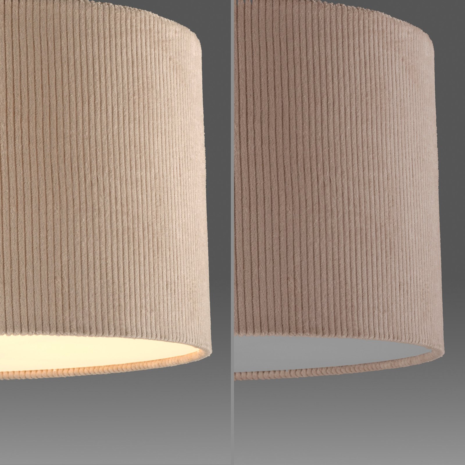 JUST LIGHT. Green Duro taklampe, tekstil, beige