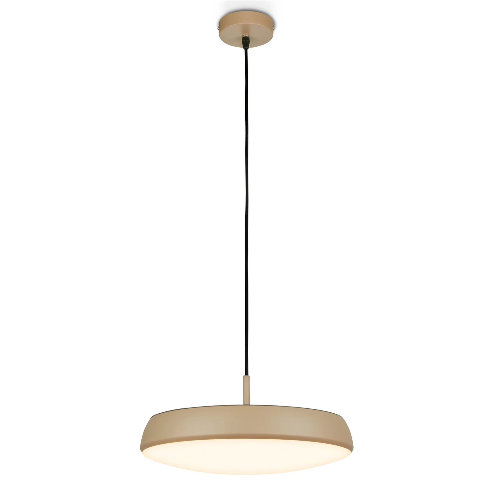 Candeeiro suspenso LED Nala, bege, metal/plástico, Ø 35 cm