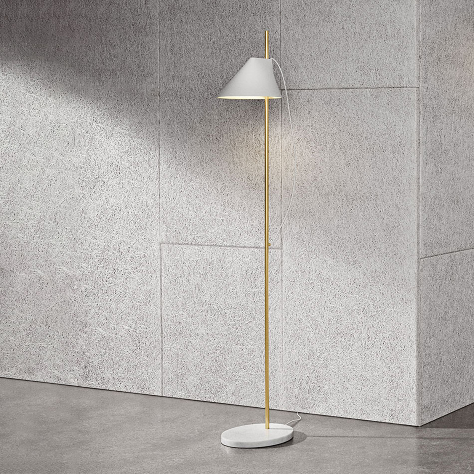 Prevención ignorar El aparato Louis Poulsen Yuh Brass marble floor lamp, white | Lights.ie