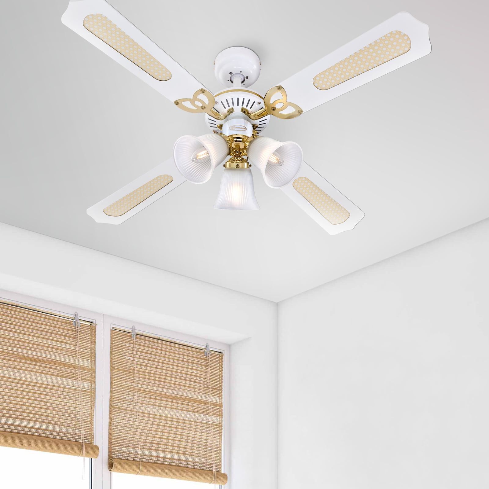 Ventilador Princess Trio branco silencioso Ø 105 cm - Westinghouse Ventilador Princess Trio branco silencioso Ø 105 cm - Westinghouse