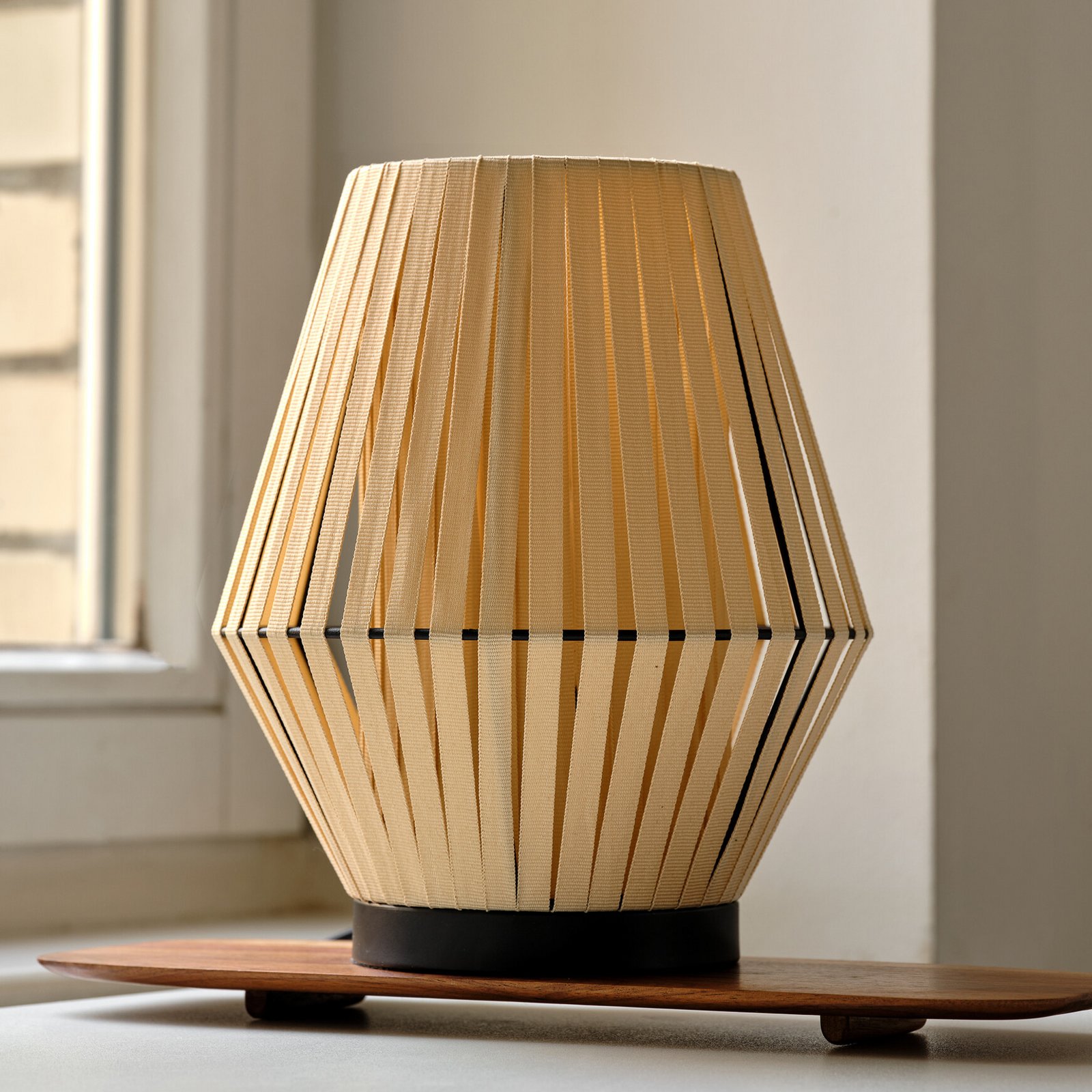 OSRAM bordlampe Decor Stripes, beige, tekstil, E14