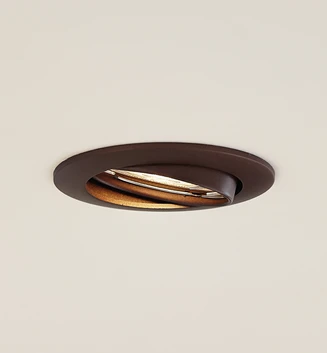 Prios plafond inbouwlamp Fibur, brons, aluminium, Ø 8,2 cm