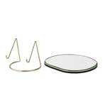 ferm LIVING Miroir de table Pond, laiton, largeur 21 cm, verre