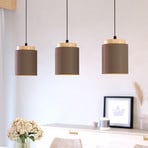 Текстилна висяща лампа Albariza, цвят капучино, плат, 3 светлини.