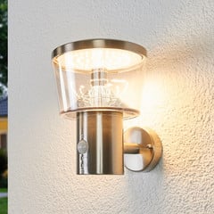Lindby LED външна стенна лампа Antje, детектор за движение, IP44