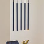 Candeeiro suspenso Thin, preto, cinco luzes, Linear