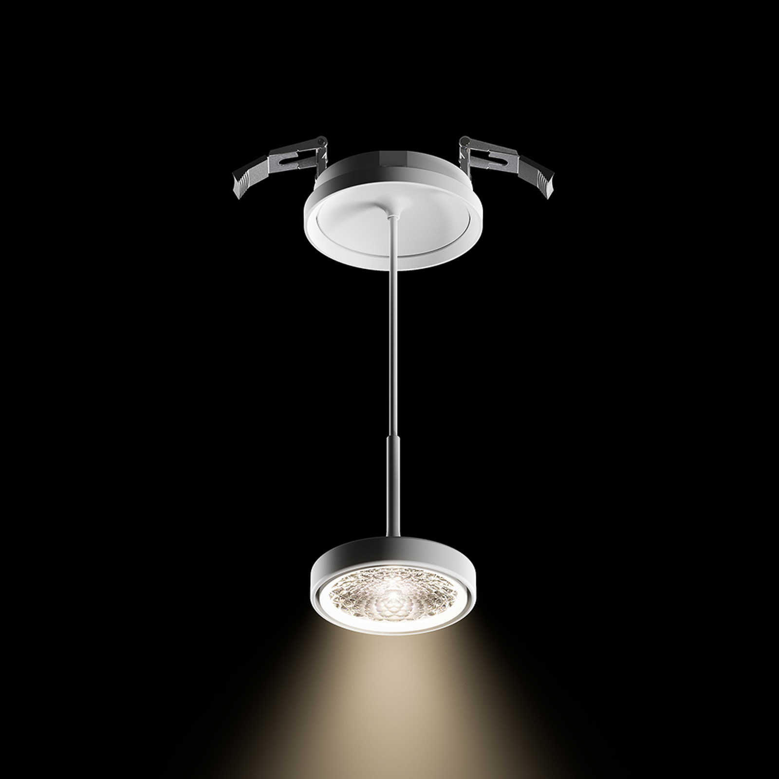 Suspension LED Nivo, blanche, 36°, encastrable, à intensité variable - Sigor