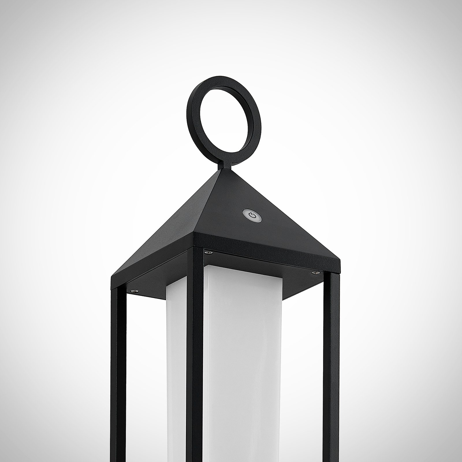 Lucande LED-es újratölthető lámpa Miluma, 64cm, fekete, IP54, alumínium,