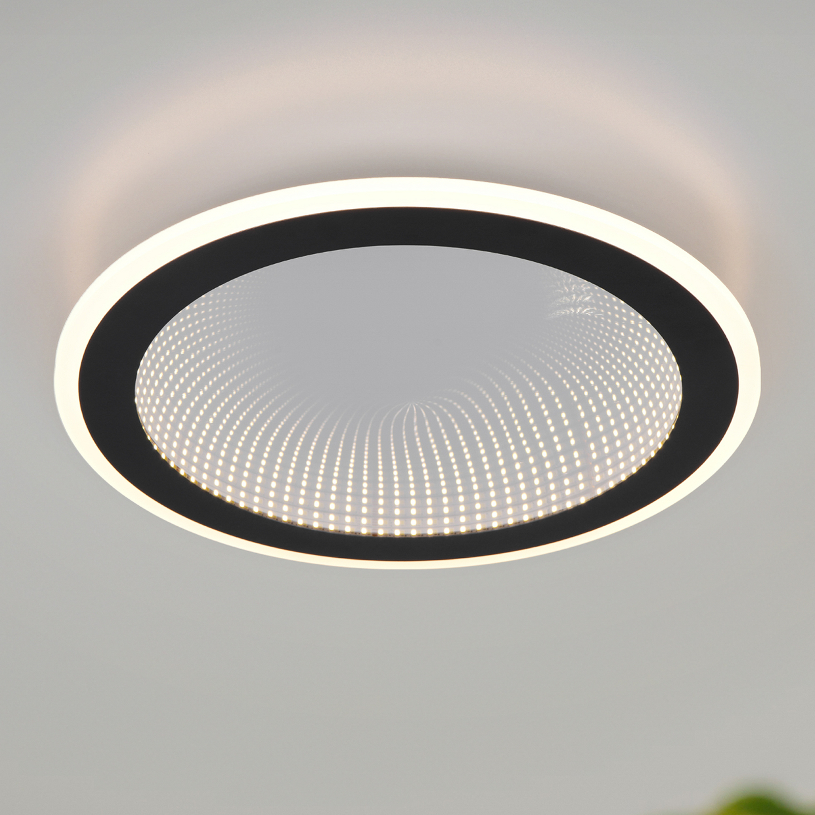 Plafoniera LED Glace, nero, CCT, dimmerabile, metallo