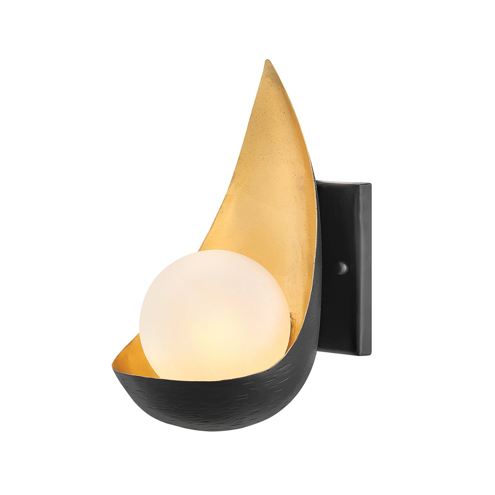 Wandlamp Ren, 1-lamp, zwart/goud