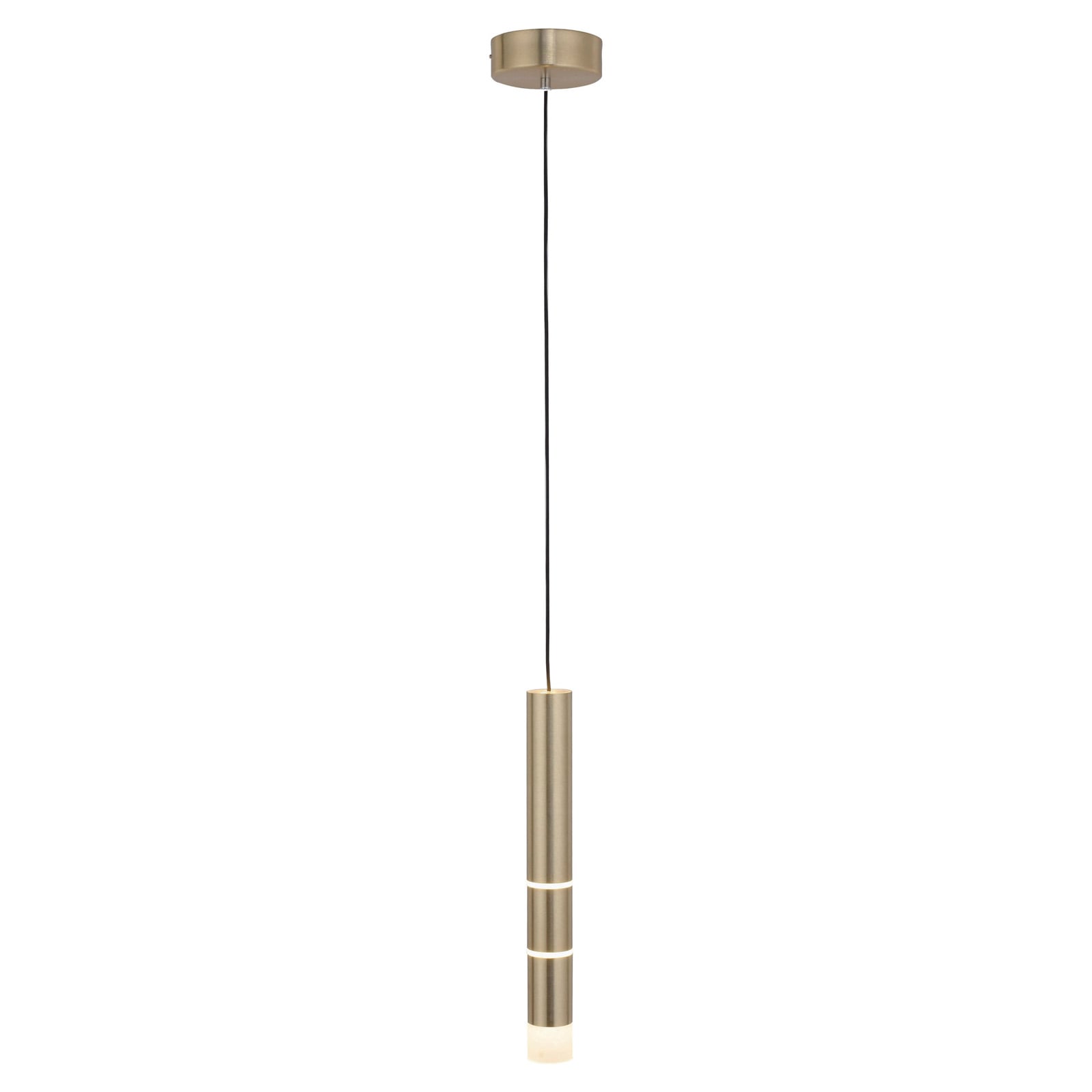 Vega LED-Hängeleuchte, ein Zylinder, messing - PURE