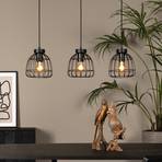 Hanglamp Filox, zwart, 3-lamps, langwerpig