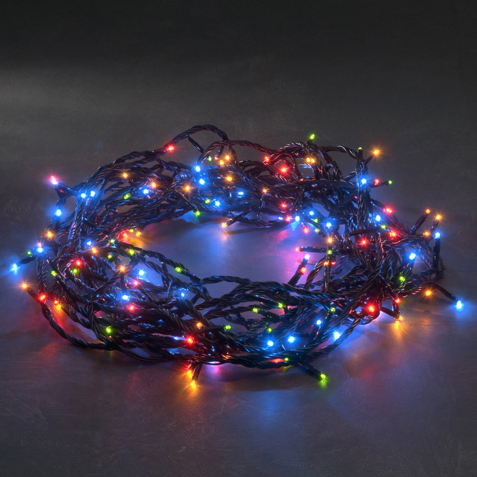Konstsmide Christmas Šarene LED mikro lampice, 80 lampica, 10,5m - crno - Plastika