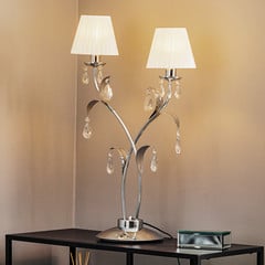 Lámpara de mesa Jacqueline, 2 luces, blanco