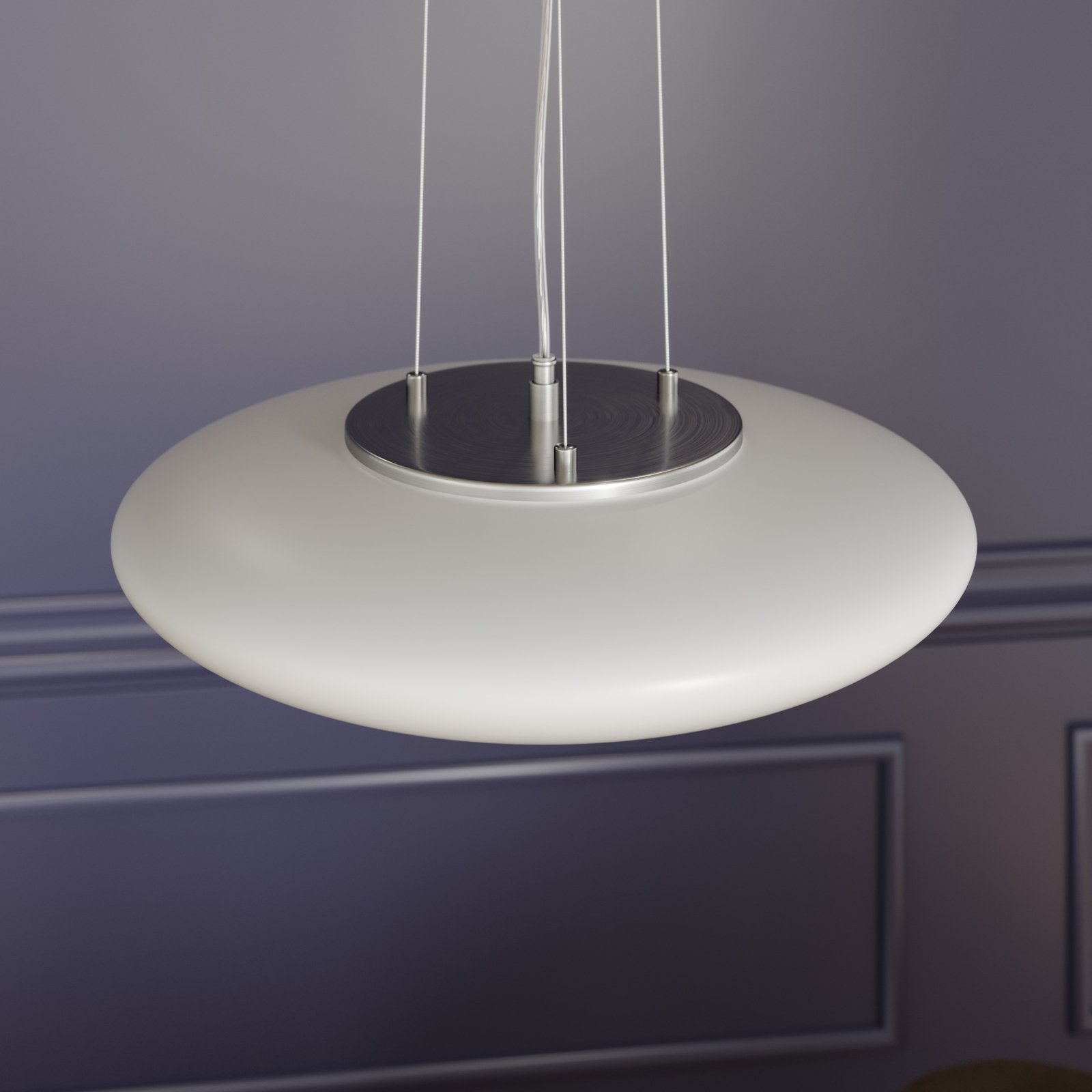 Gunda LED Pendelleuchte Opal/Nickel - Lindby
