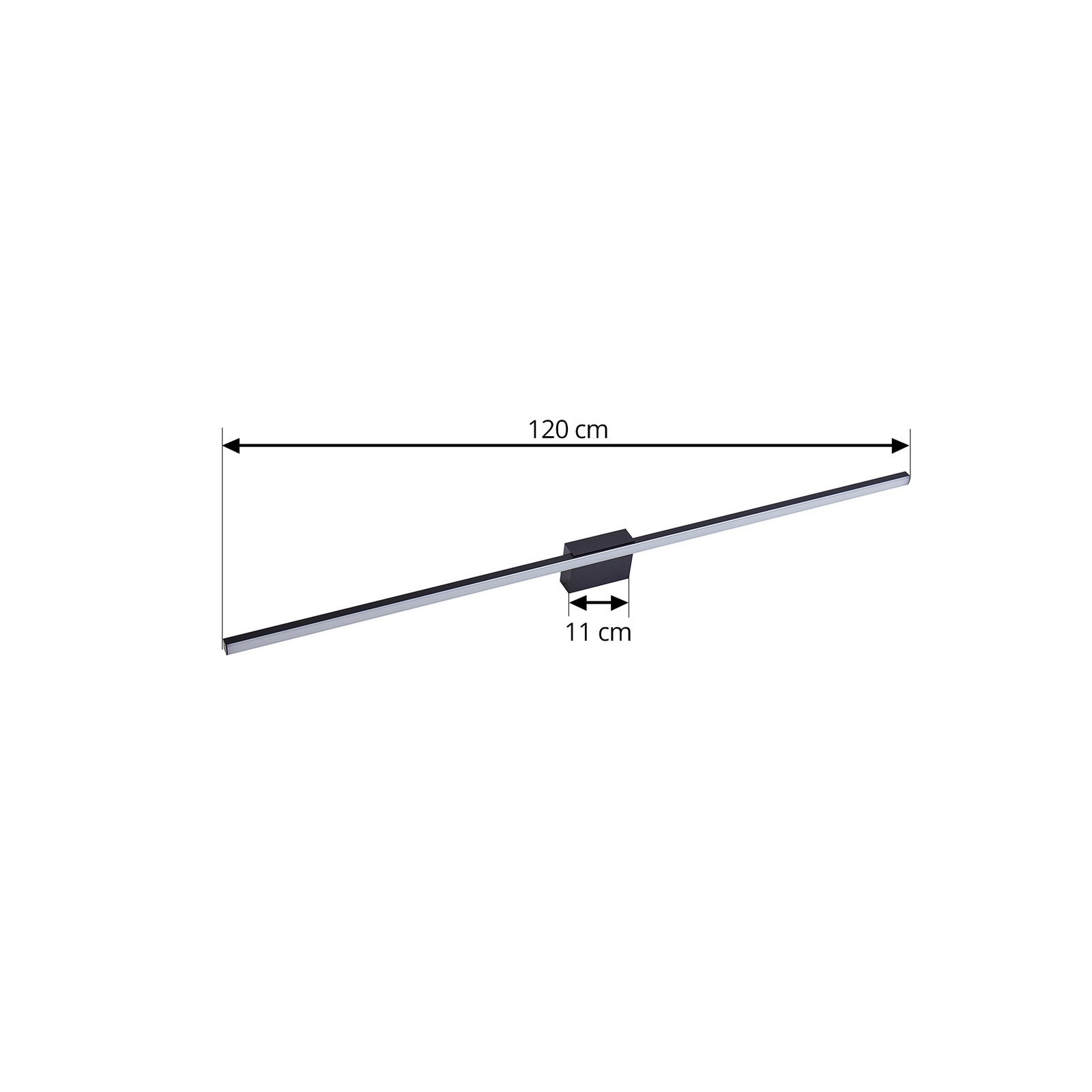 Kivana LED Wandleuchte L120 IP44 Schwarz - Lucande
