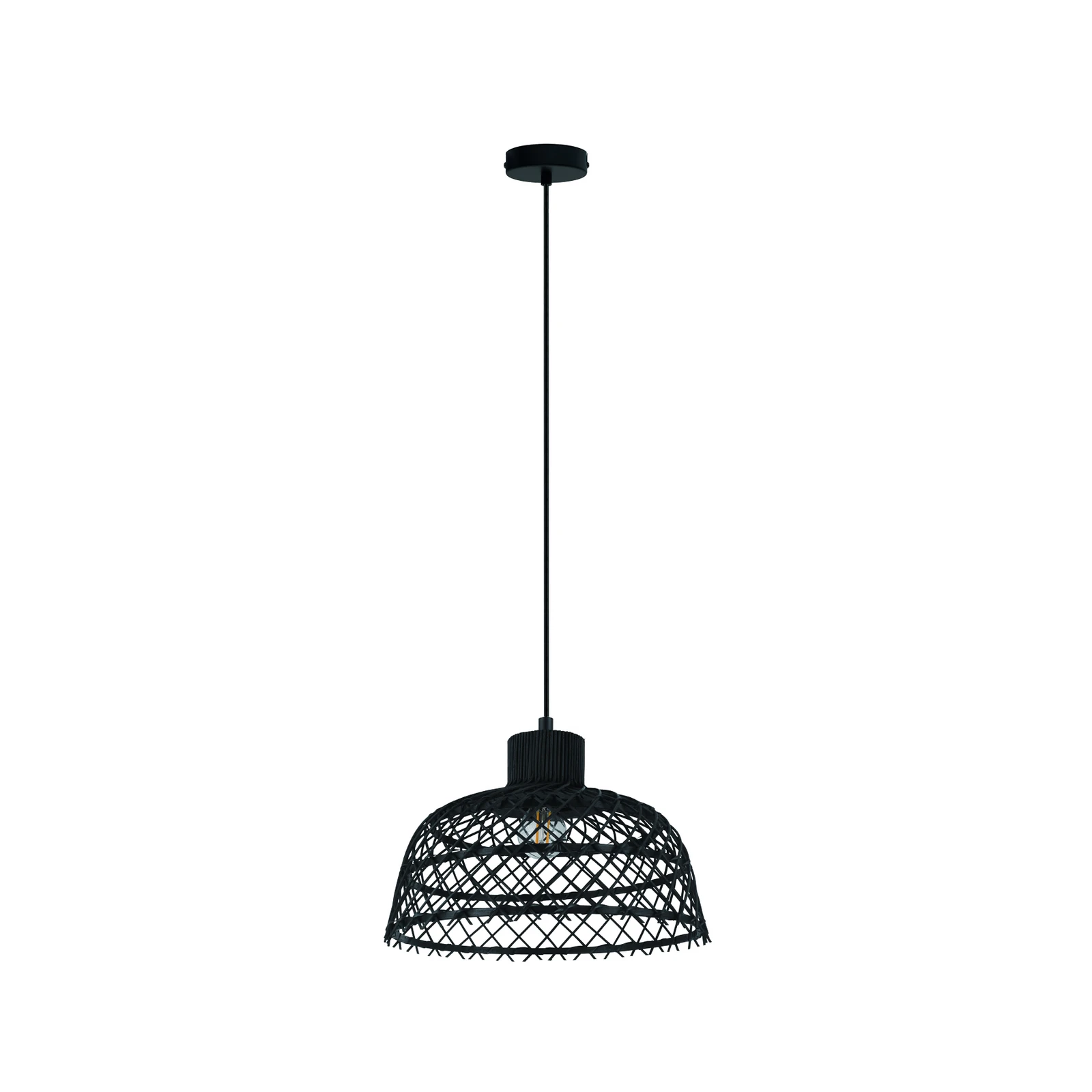 Lampada a sospensione Ausnby di legno, nero