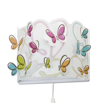 Vägglampa för barnrum Butterfly, kabel och kontakt