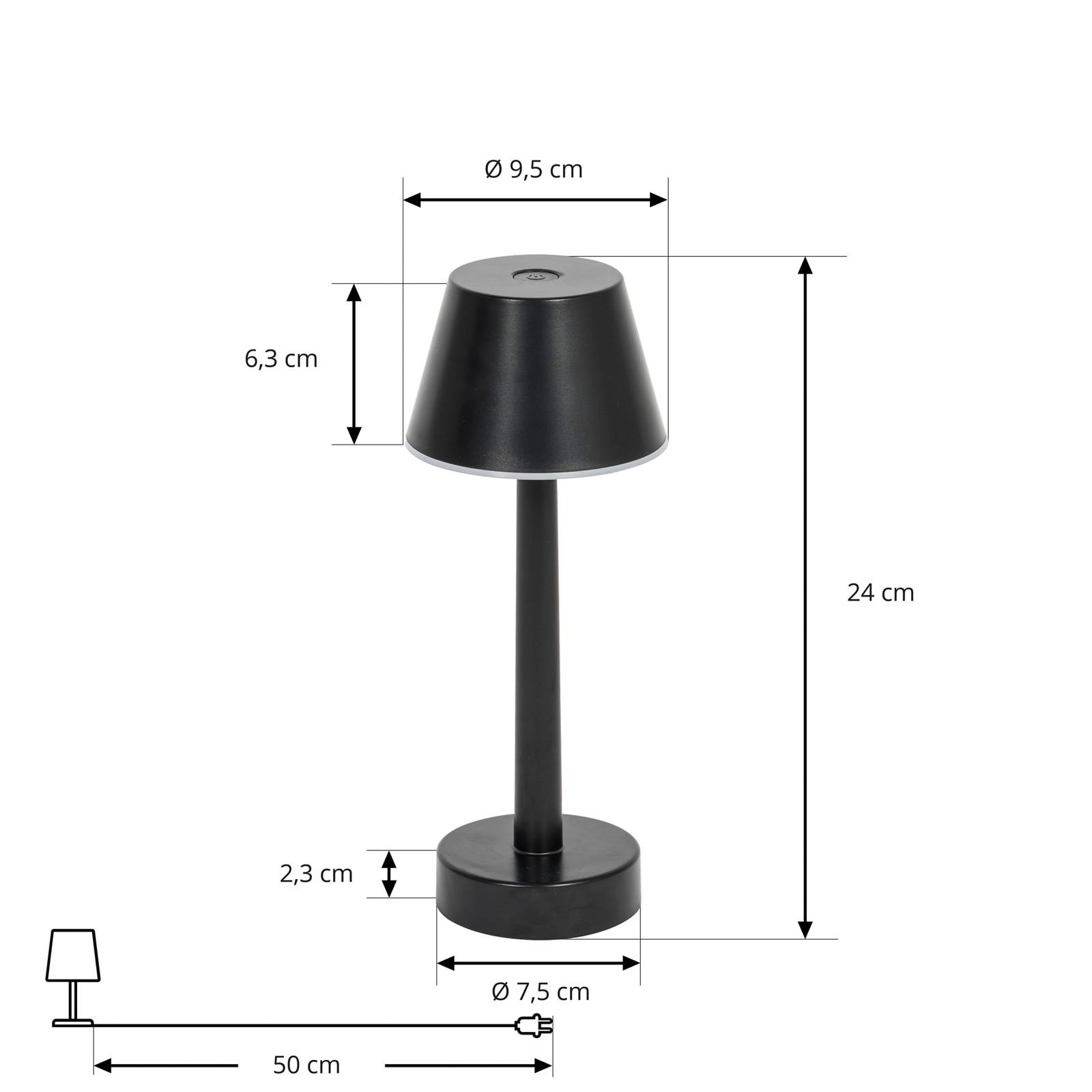 Lampa akumulatorowa LED Gaja marki Lindby, czarna, USB, IP44, RGBW,