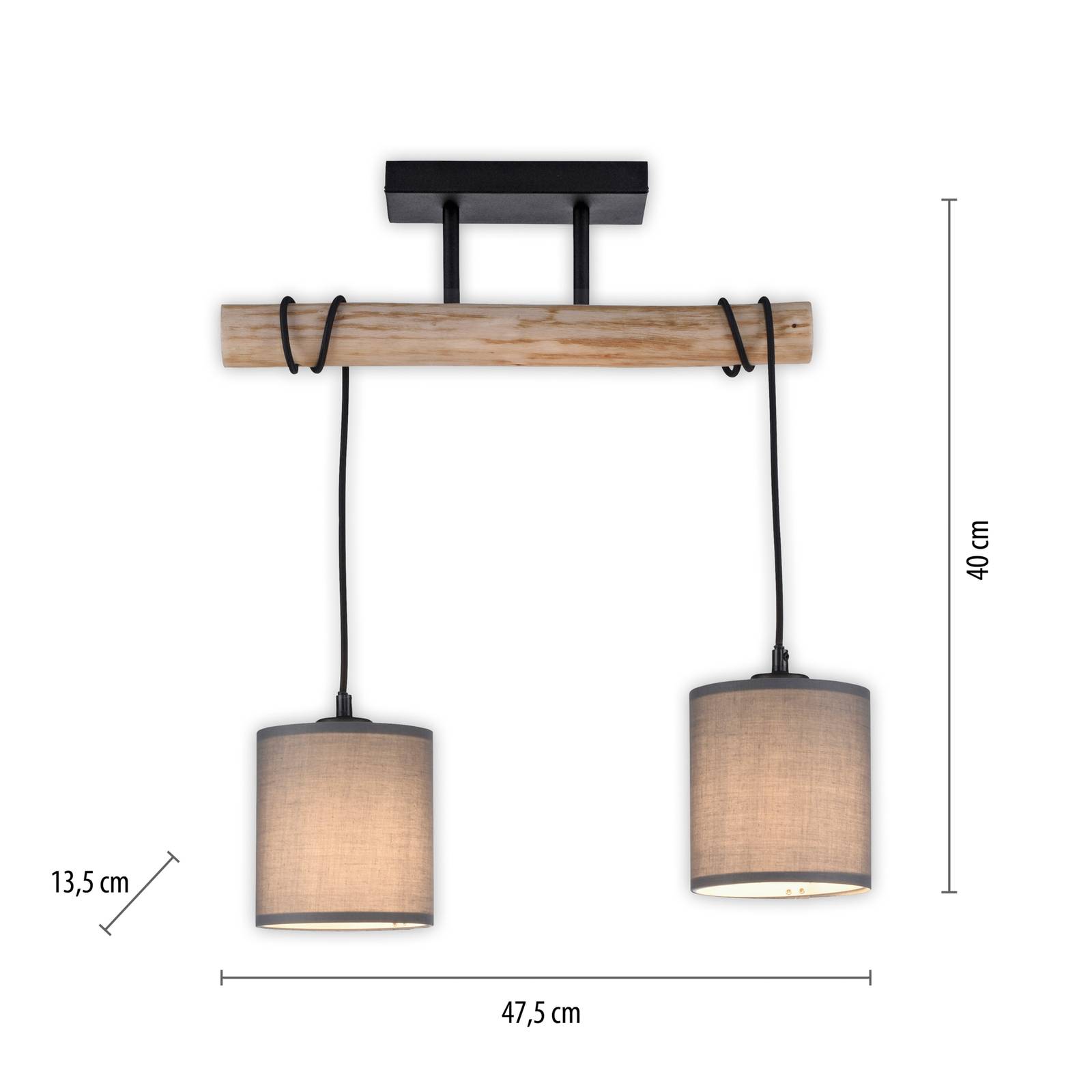 Lampa sufitowa Green Tribu, papierowe klosze, 2-punktowa