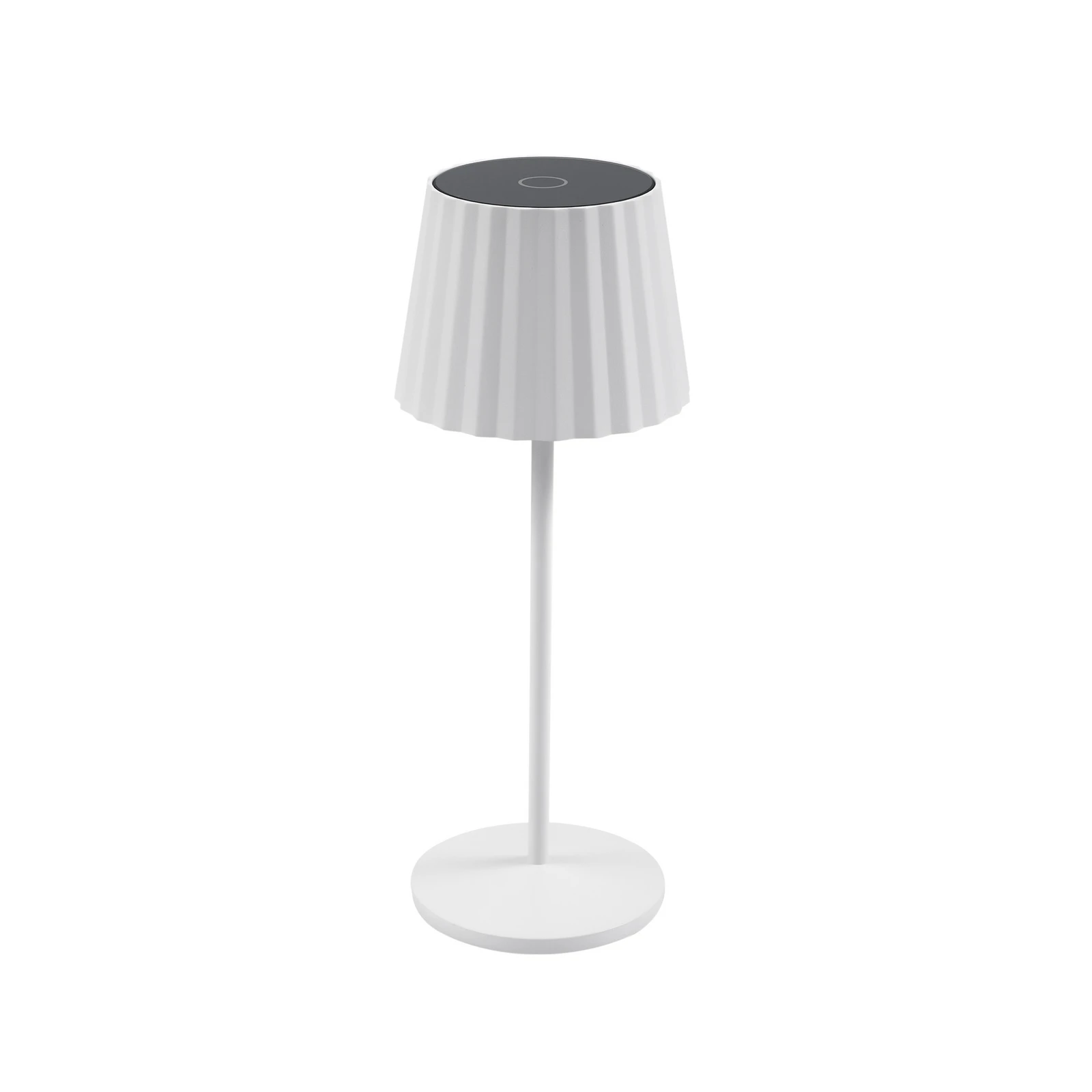 Lampe de table LED Lindby Esali, blanche, rainures, 29 cm