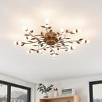 Lindby, plafonnier LED Bentas, bronze, métal, Ø 80 cm