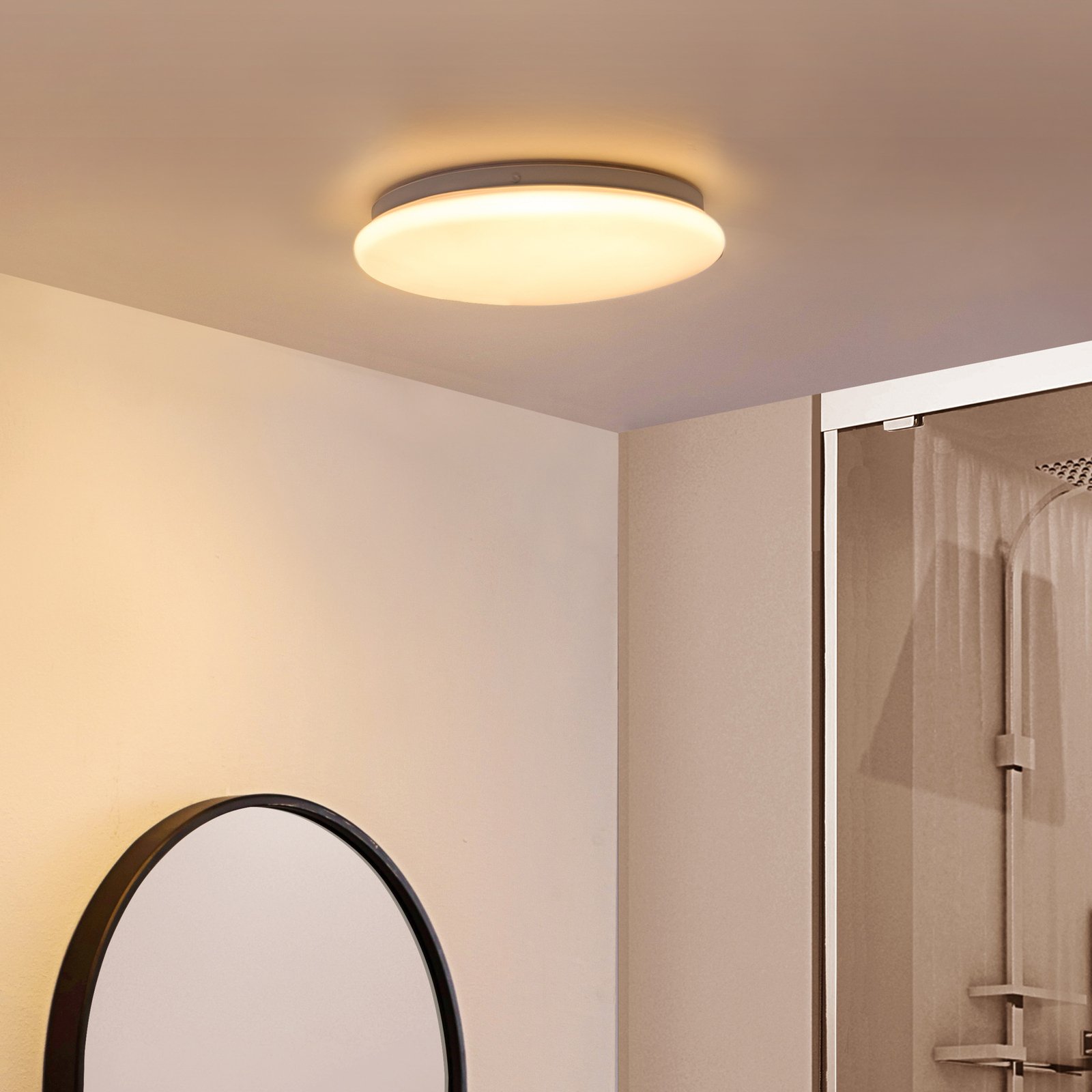 Lindby Emeryn LED ceiling light opal white 3,000 K