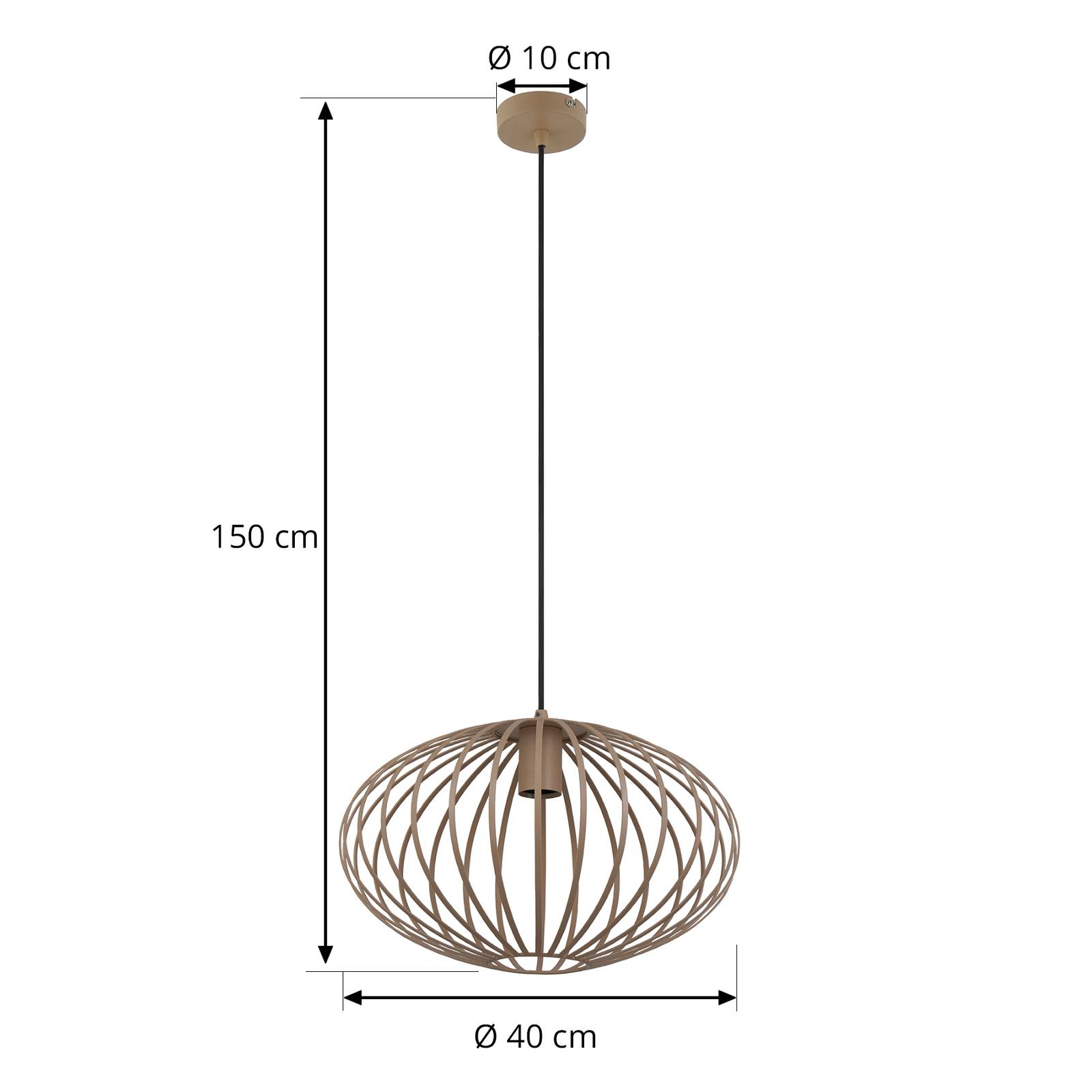 Lampa wisząca Lindby Maivi, kremowy, 40 cm, żelazo, klatka