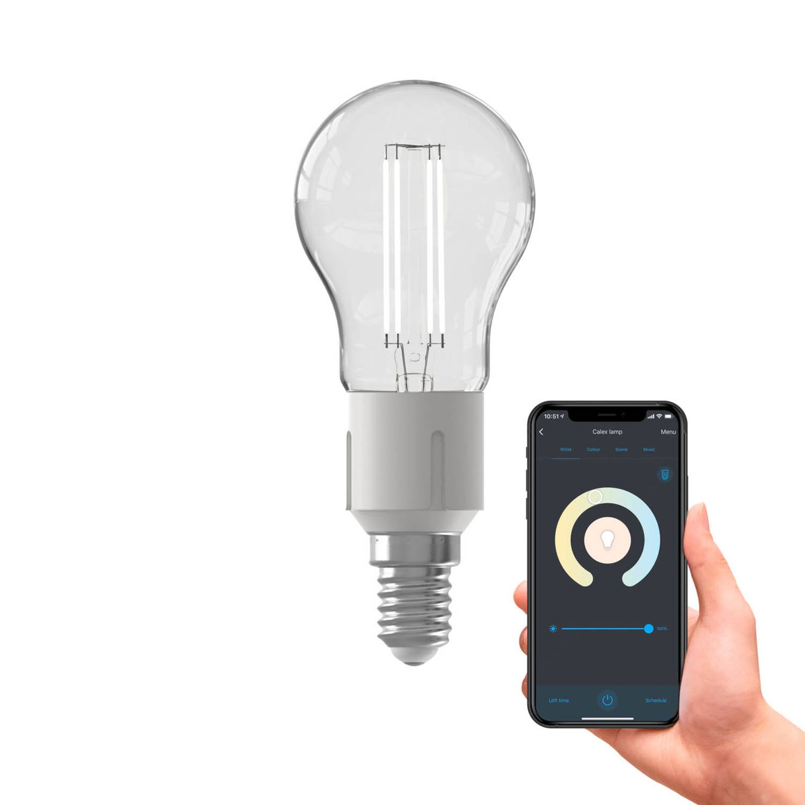 Calex Smart E14 P45 LED 4,9W filament 1800-3000K