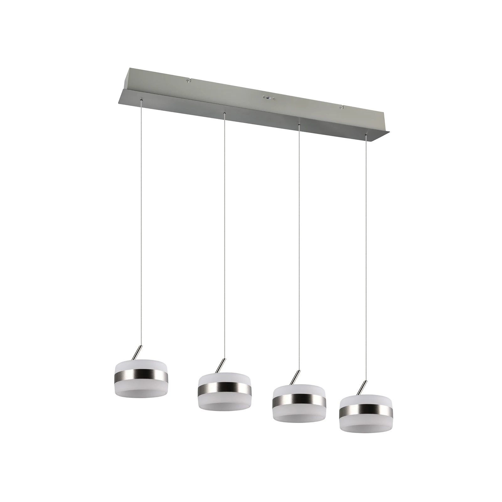 LED-Pendellampe Dios, nickelfarben, Länge 85 cm, CCT, 4-flg.