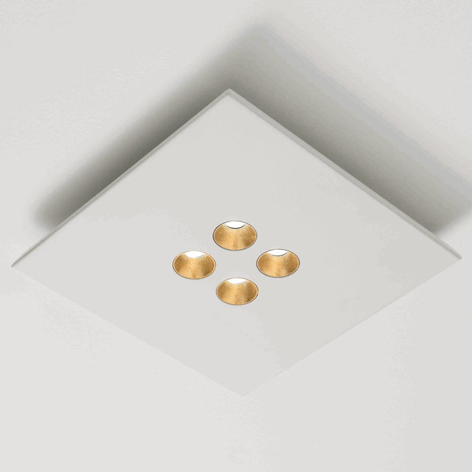 ICONE Confort - LED griestu gaismeklis, balti zelta krāsā