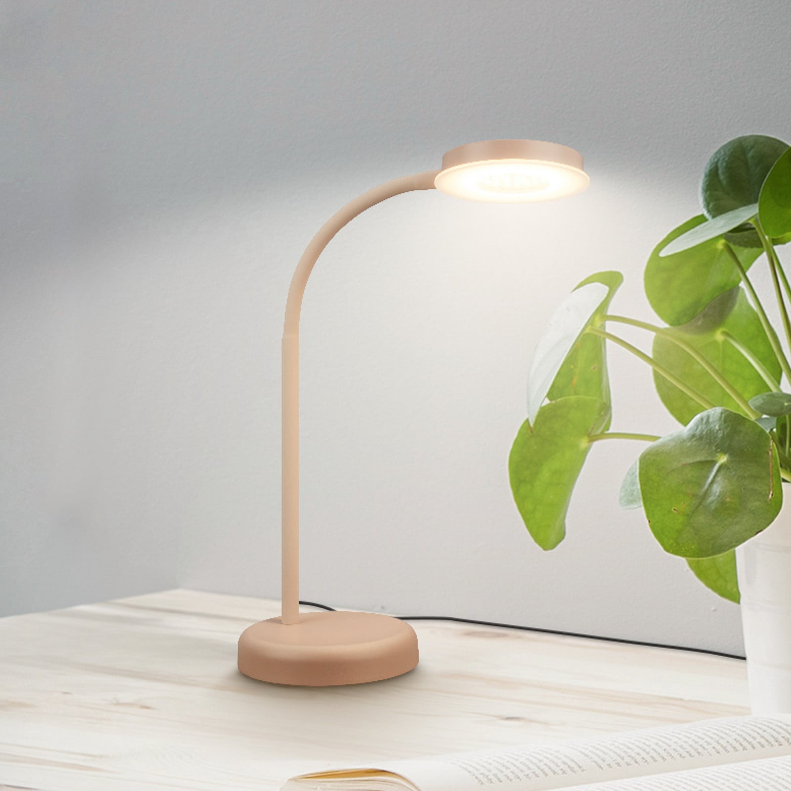 Briloner Lampa de masă LED Megg bej metal dimabil 3.000 K - Camera de zi / sufragerie - Modern