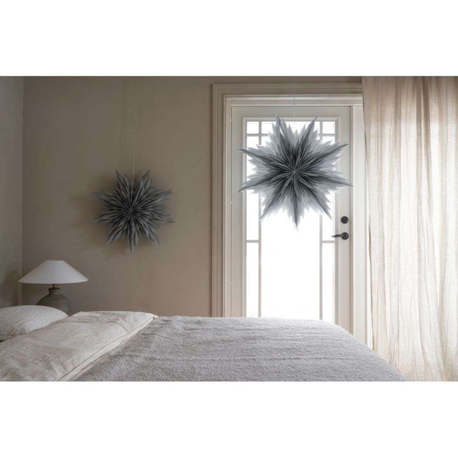 Oslo Estrella de papel, gris, Ø 60 cm, papel - Watt & Veke
